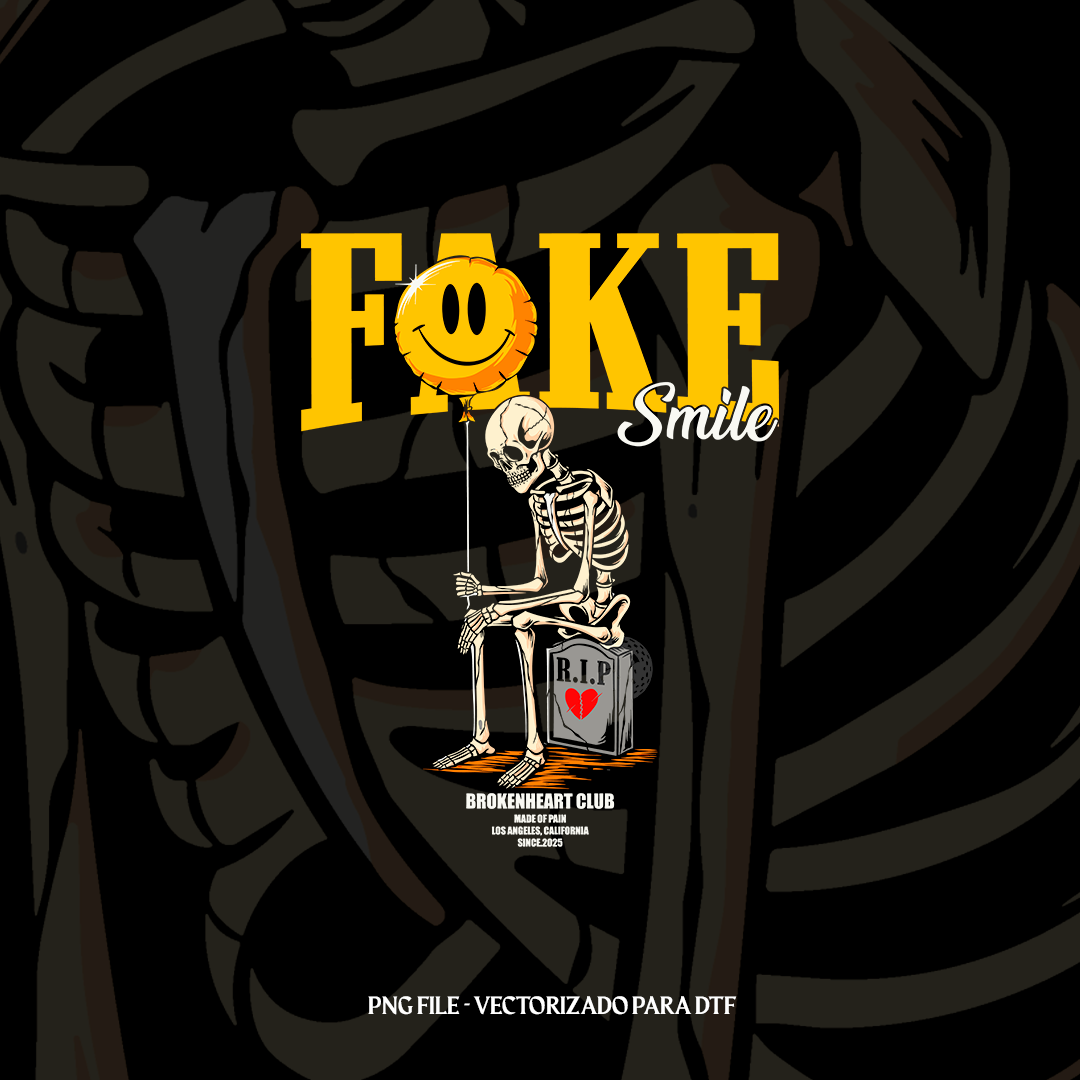 Fake smile illustration - DTF PNG