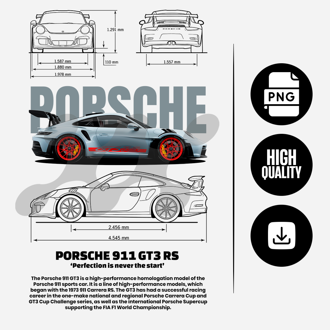 Porsche 911 GT3 Rs Editable Template