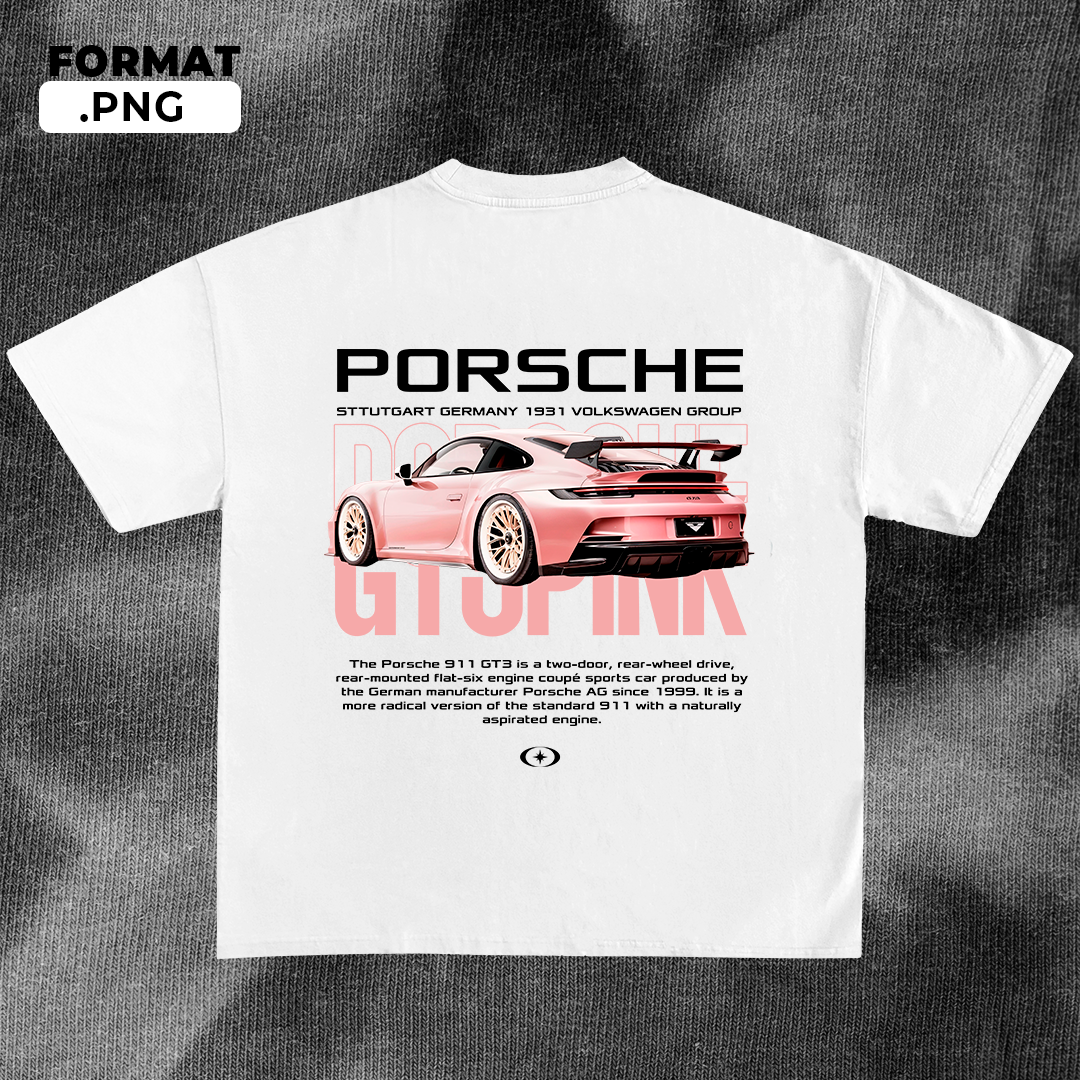 Porsche 911 GT3 Pink - t-shirt design