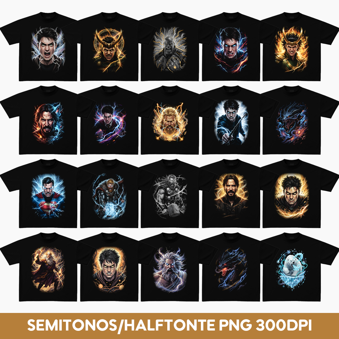 28 Premium Halftone designs for t-shirts Bundle pack