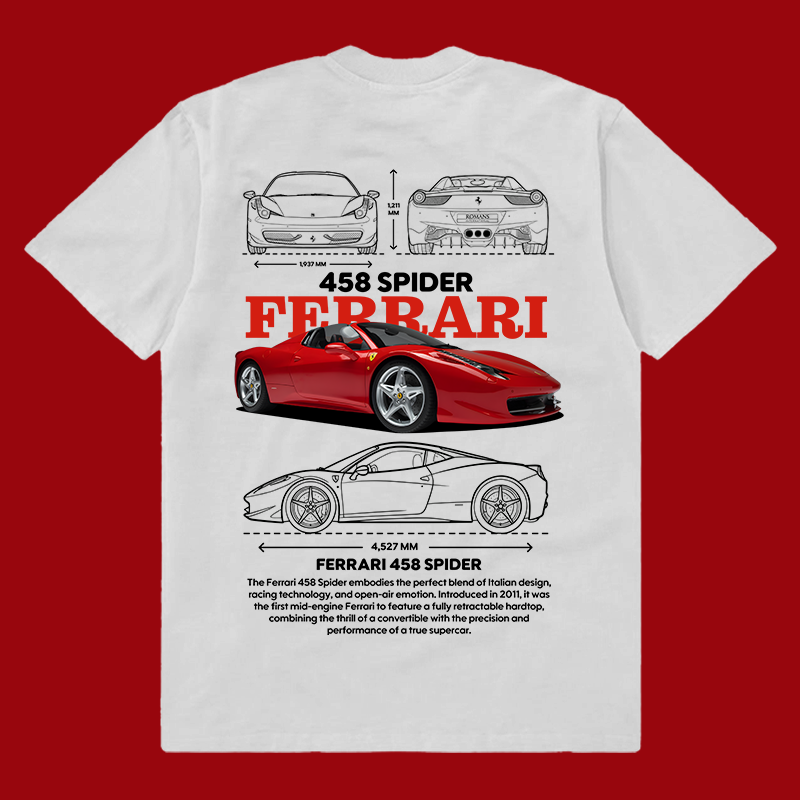 Digital file Ferrari 458 spider t-shirt design