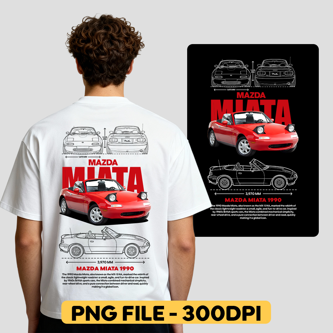 Digital file Mazda Miata t-shirt design