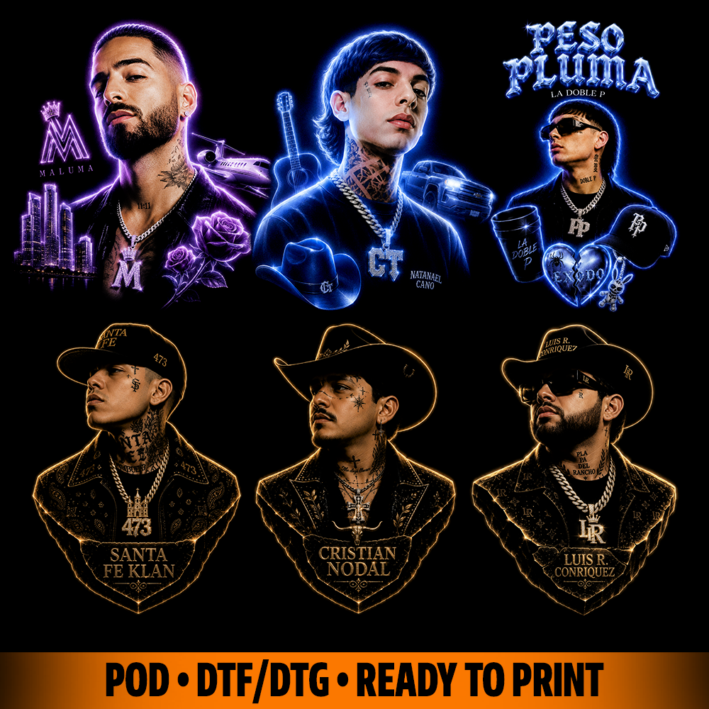 Diseños para DTF de cantantes. semitonos