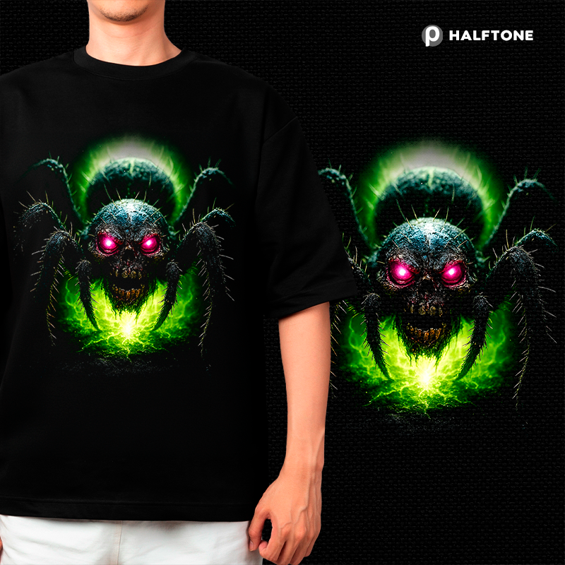 Halftone - Zombie Spider t-shirt design
