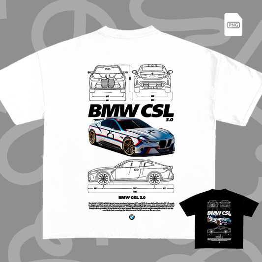 BMW CSL 3.0 v2 - t-shirt design