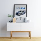 Digital poster - Nissan Skyline R34 for print
