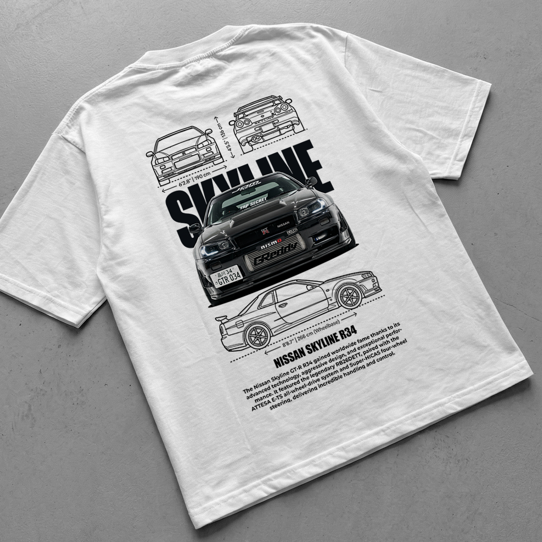 Skyline R34 JDM - t-shirt design - digital file