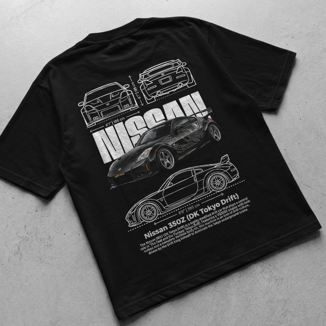 Car t-shirt design Nissan 350z drift king reto tokio