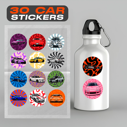 30 CAR STICKERS FOR PACKAGING / Designs