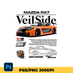 RX7 Veilside digital file for t-shirt - download