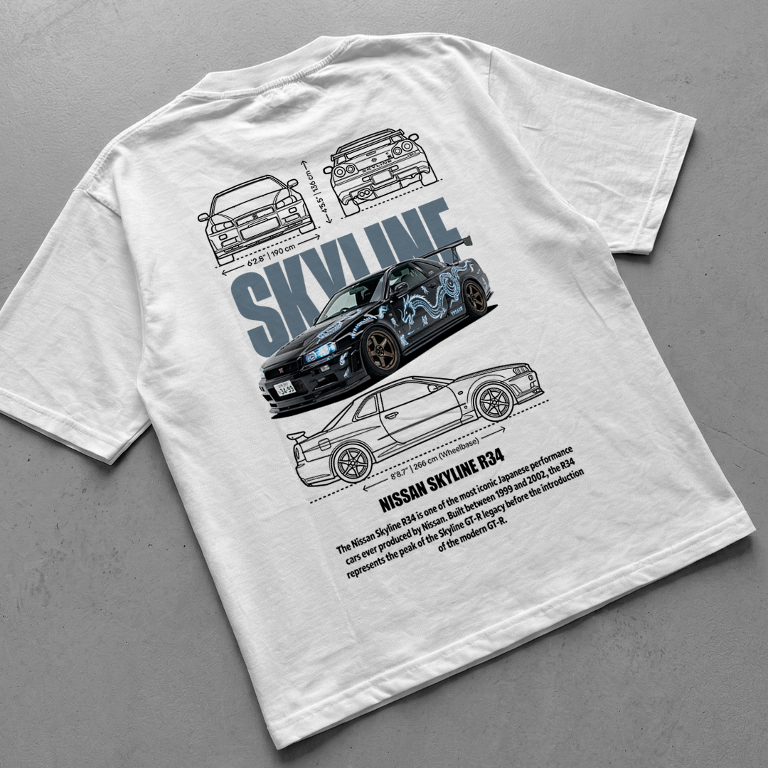 Nissan Skyline R34 t-shirt design 0063 - digital file