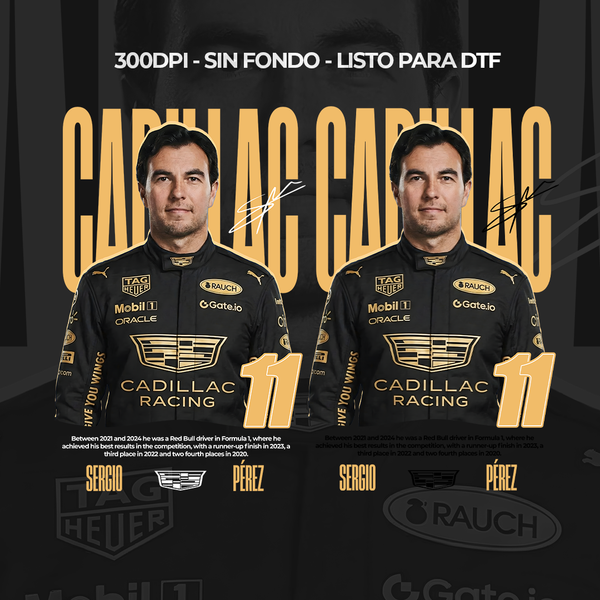 Checo Perez - Digital File, scuderia cadillac f1 t-shirt design