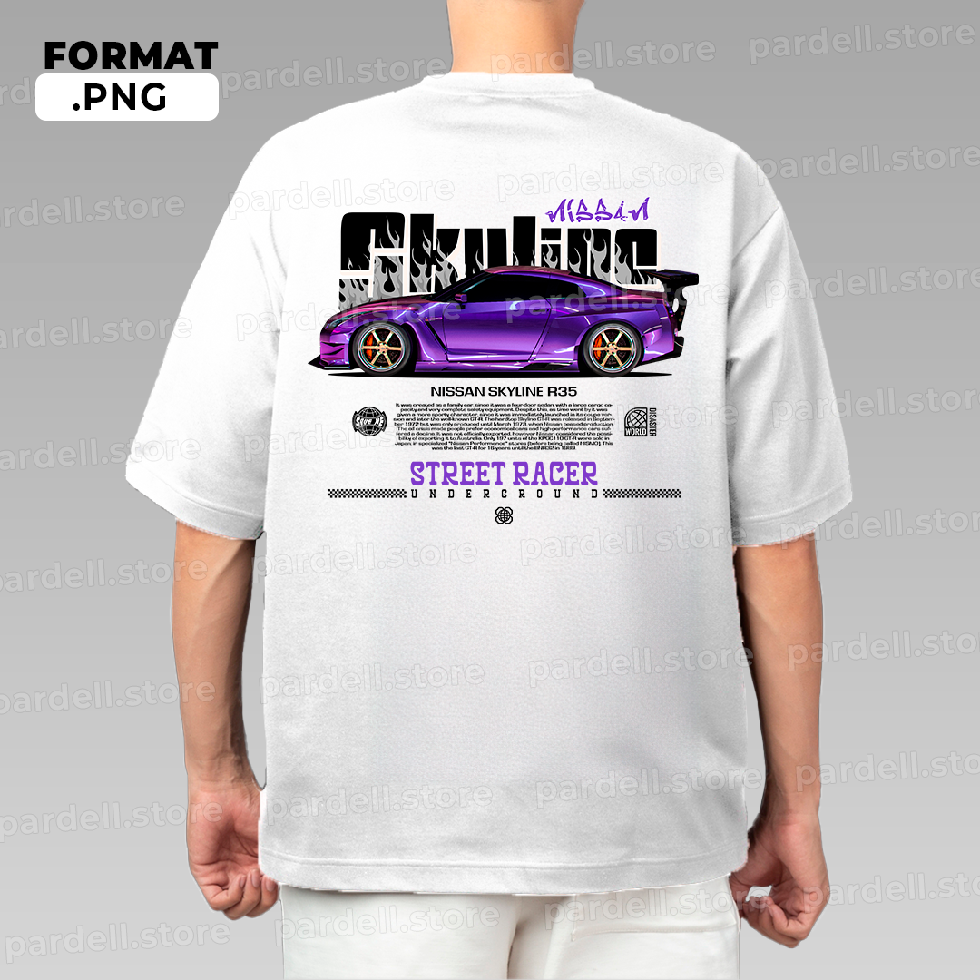 Nissan Skyline GTR R-35 Purple - T-shirt design