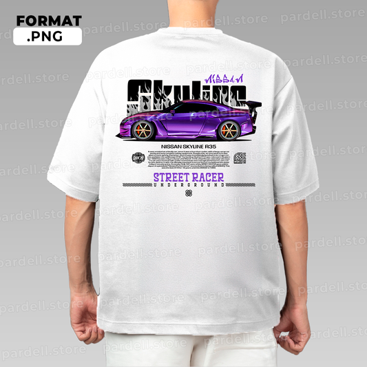 Nissan Skyline GTR R-35 Purple - T-shirt design