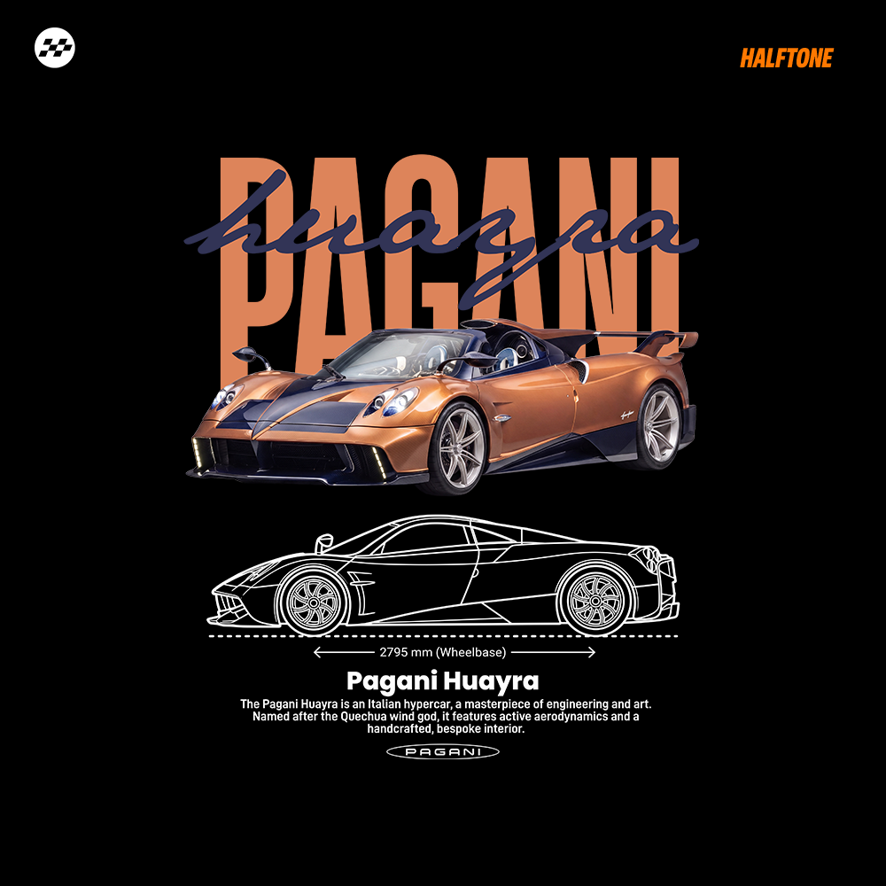 Digital file Huayra 70 t-shirt design