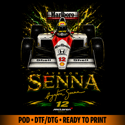 Brazilian legend driver MCL mp4/4 tshirt design DTF halftone