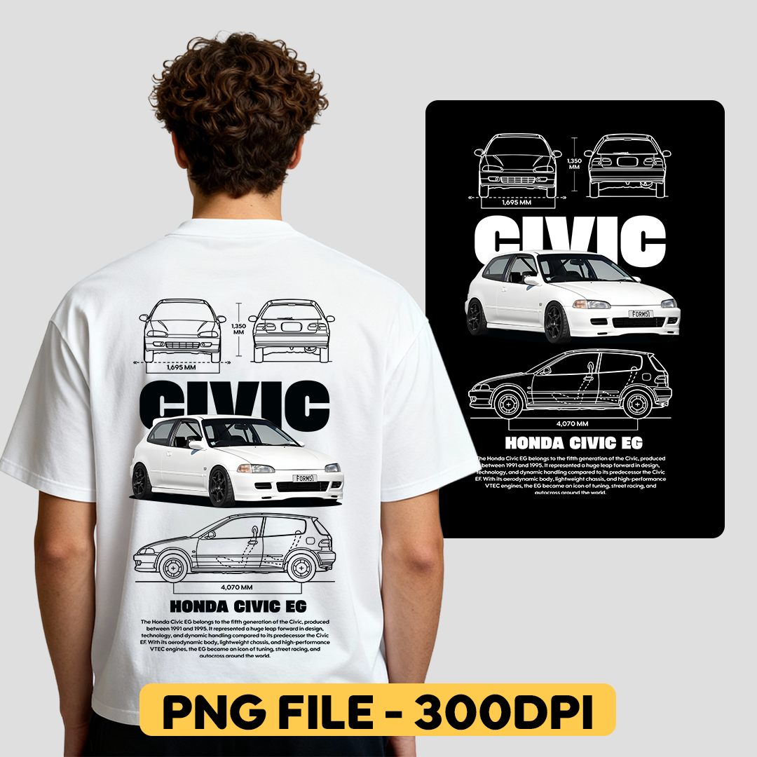 Digital file Honda Civic EG t-shirt design