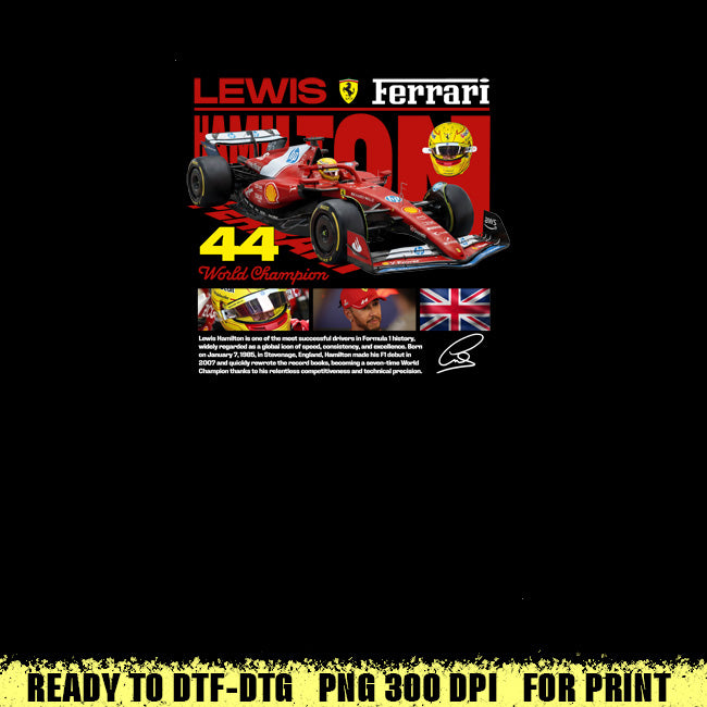 44 Lewis Hamilton F1 Scuderia t-shirt design