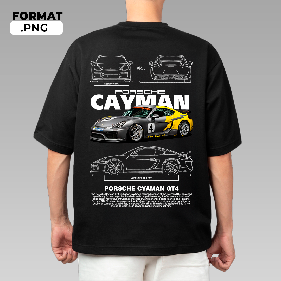 Porsche Cayman GT4 Clubsport - T-shirt design