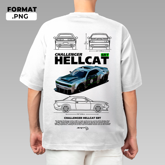 Dodge Challenger Hellcat SRT - t-shirt design