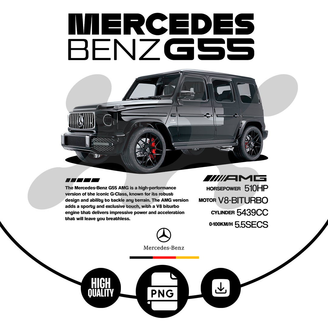 car t-shirt design - mercedes benz g55