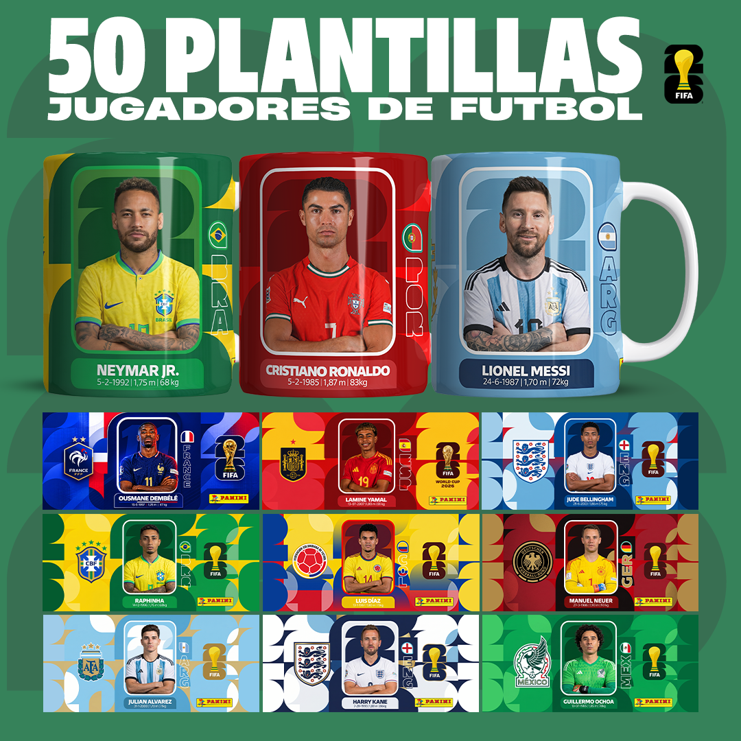 Plantillas del Mundial para Mugs - Sublimación