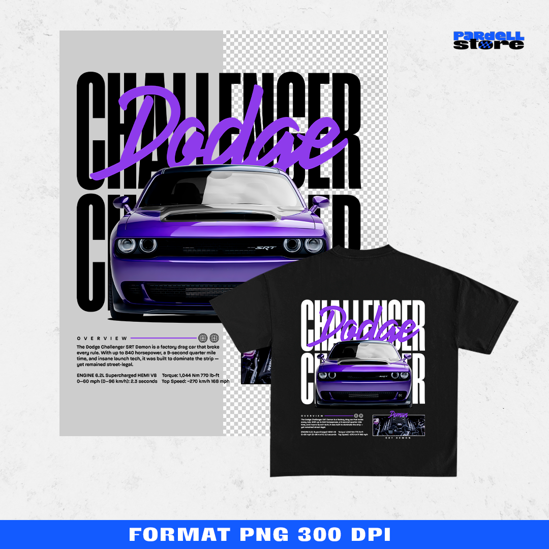 Sportscar-inspired T-shirt illustration – digital