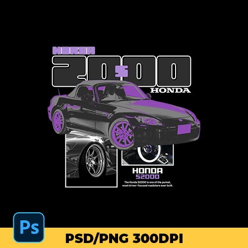 Template design Honda S2000 t-shirt design