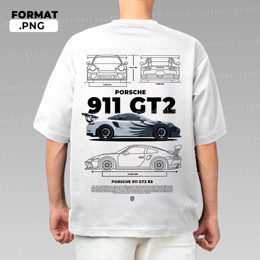 Porsche 911 Gt2 rs - t-shirt design