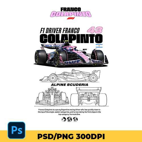 Template Franco Colapinto t-shirt design