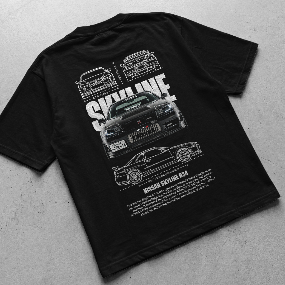 Skyline R34 JDM - t-shirt design - digital file