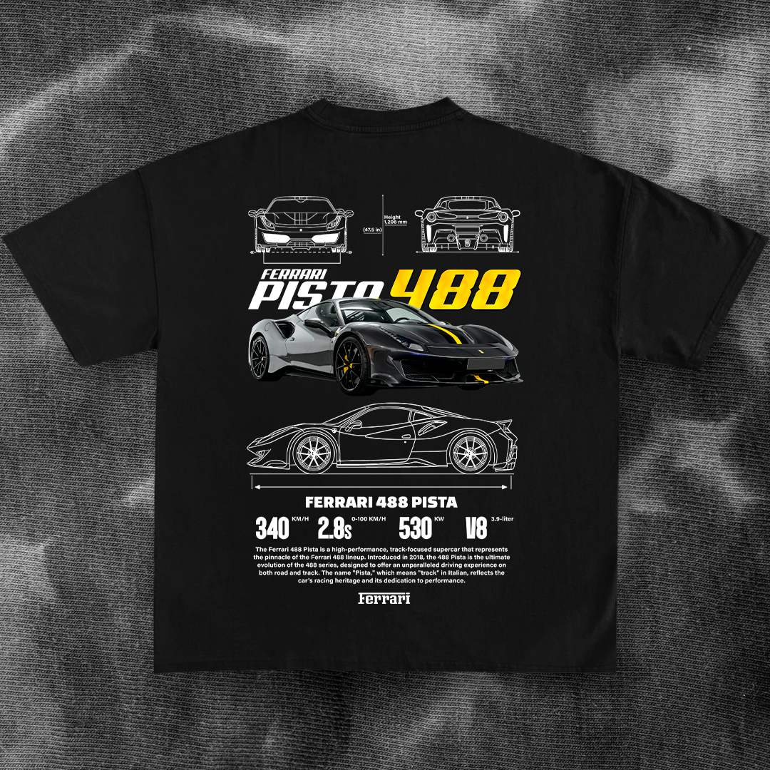 Ferrari 488 Pista - t-shirt design