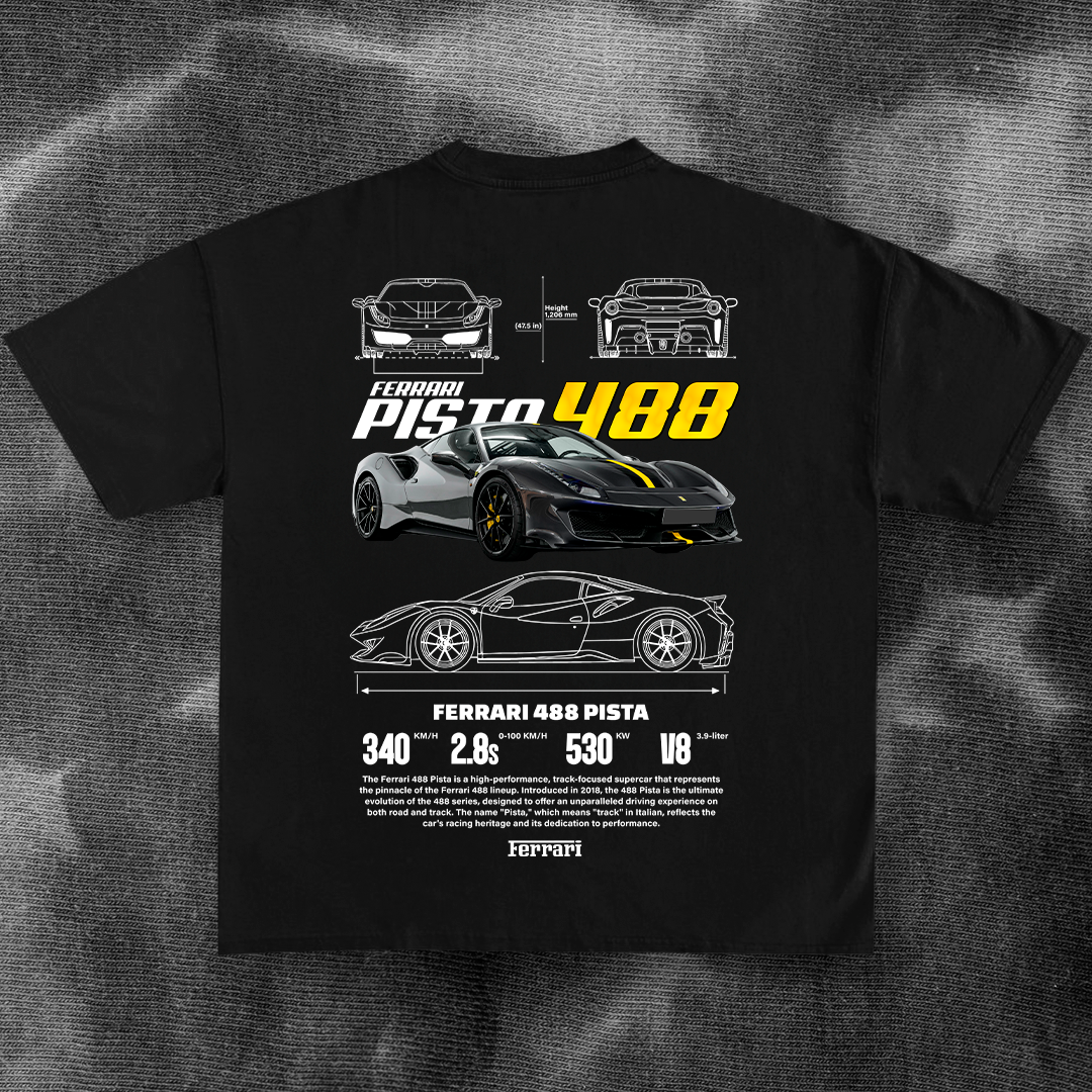 Sportscar-inspired T-shirt illustration – digital