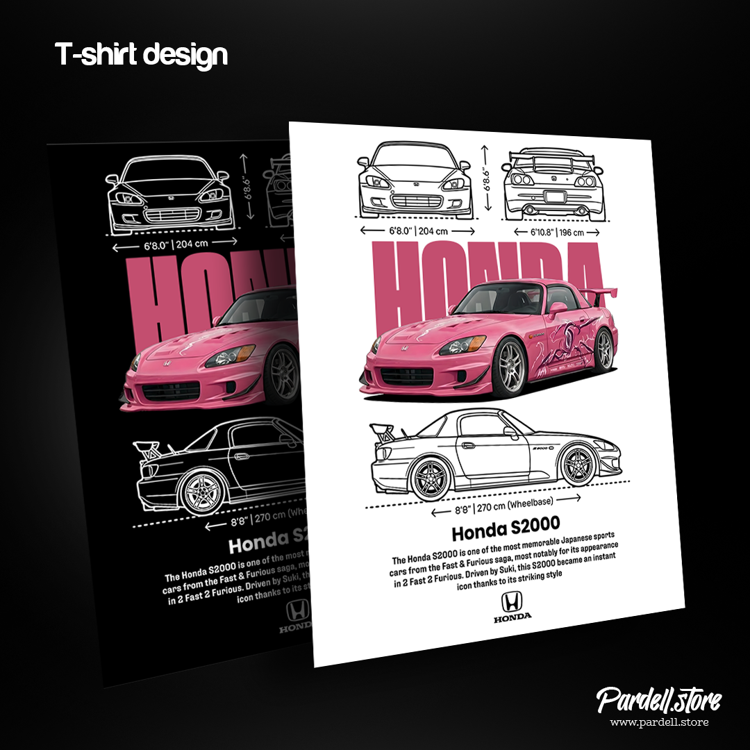 Digital File - Car t-shirt design Honda Suki S2000