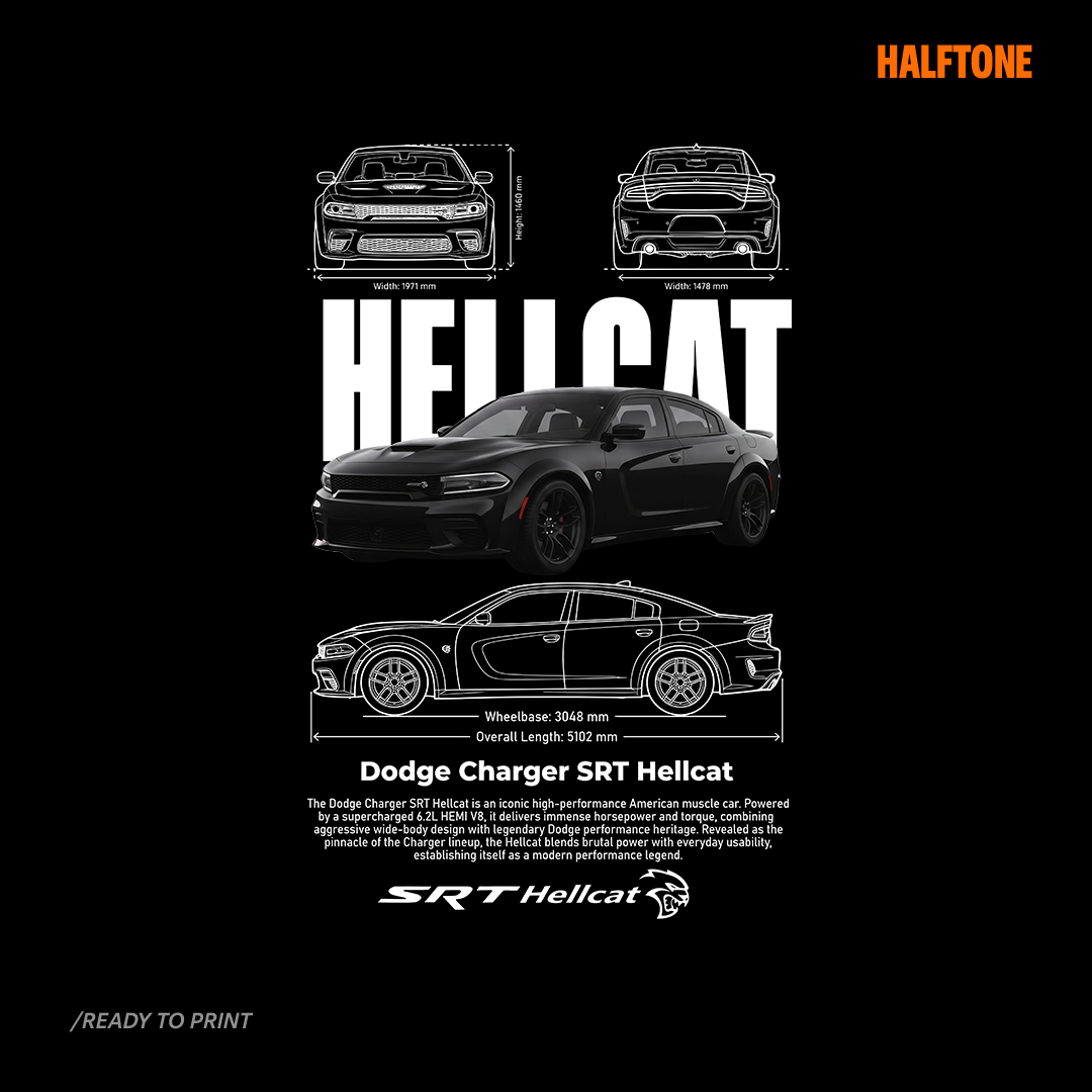 Digital File - Charger SRT Hellcal t-shirt design