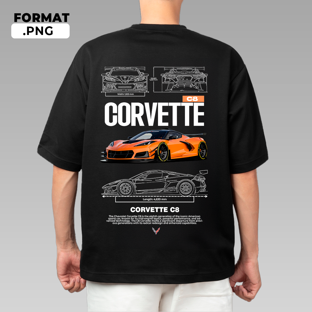 Chevrolet Corvette C8 - t-shirt design