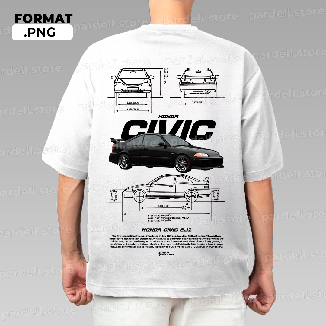 Honda Civic EJ1 Fast and Furious 1 - t-shirt design