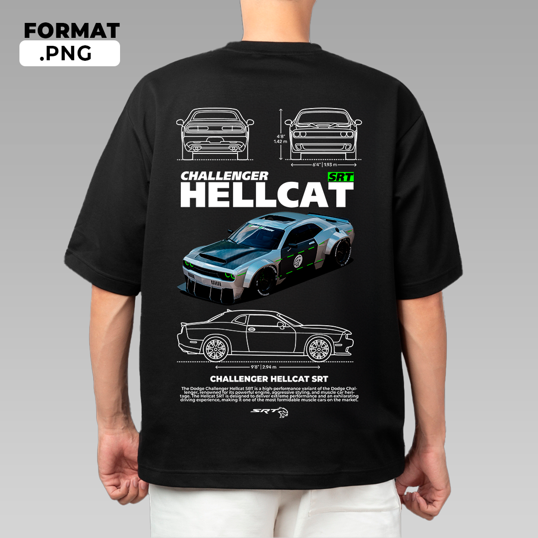 Dodge Challenger Hellcat SRT - t-shirt design