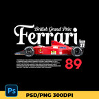 Ferrari F1-89 template t-shirt design