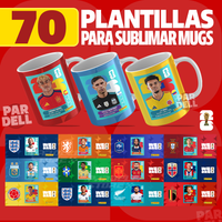 72 Plantillas del Mundial para sublimar mugs +obsequio