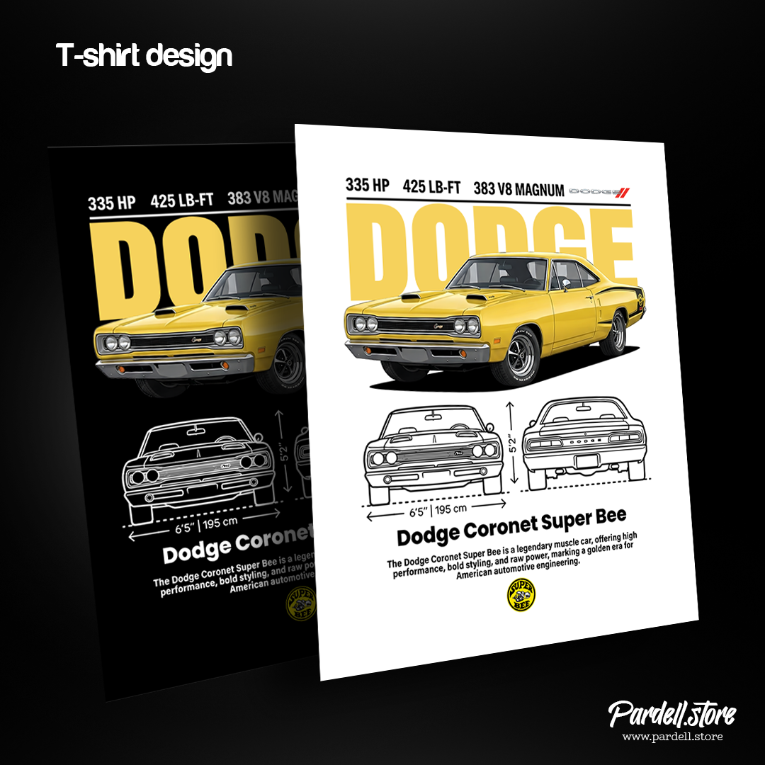 Digital file - Car t-shirt design Dodge Coronet Super Bee