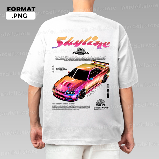 Template Nissan Skyline GTR R34 - T-shirt design