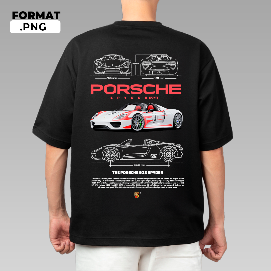 Porsche 918 Spyder - t-shirt design