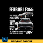 Template 1997 Ferrari F355 t-shirt design