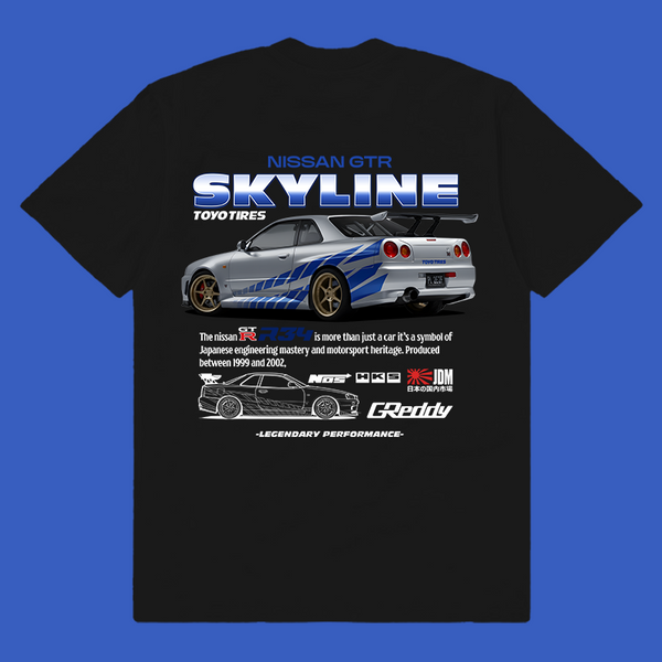 Plantilla Nissan Skyline GTR R34 - t-shirt design