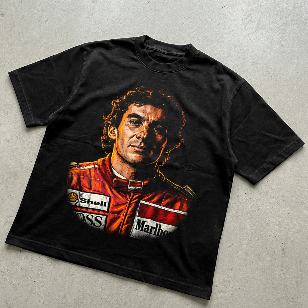 Graphic design F1 driver Senna t-shirt design