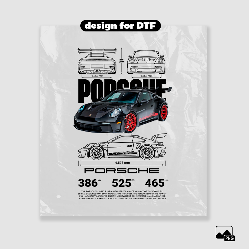 Template Porsche 911 GT3 RS t-shirt design