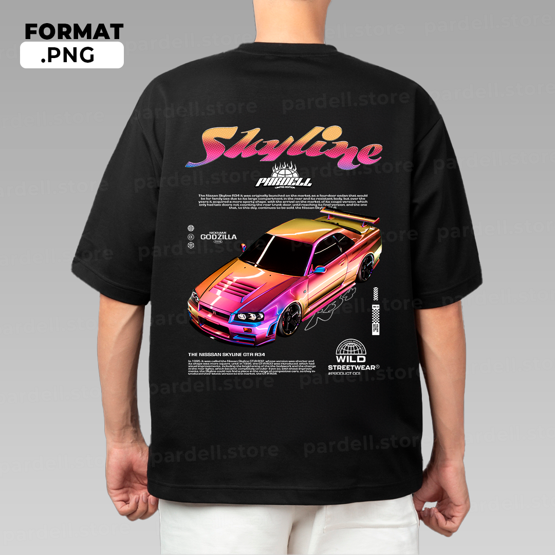 Template Nissan Skyline GTR R34 - T-shirt design