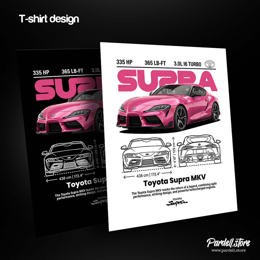 Digital File -  Car t-shirt design Toyota Supra MKV