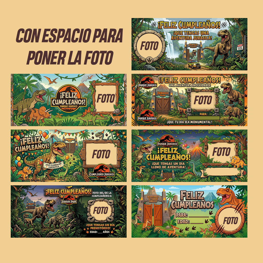 Plantillas de cumpleaños para tazas Jurassic park